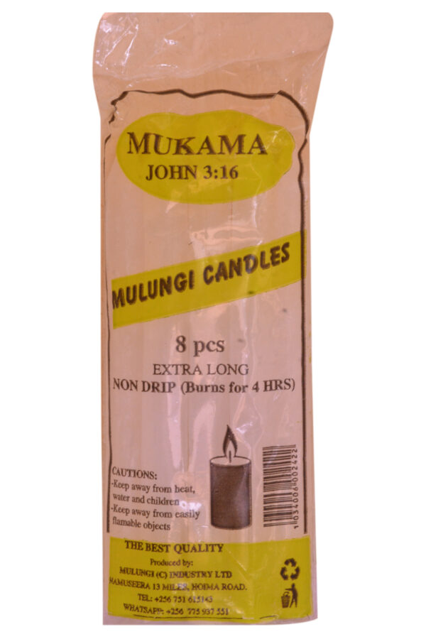 Mukama Mulungi Candles UGX 2,333(8candles - 1pkt)/ UGX 55,992(24pkts)kts